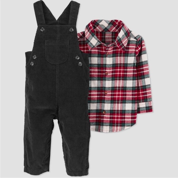 Carters Just one you overall and flannel set - Picture 1 of 4